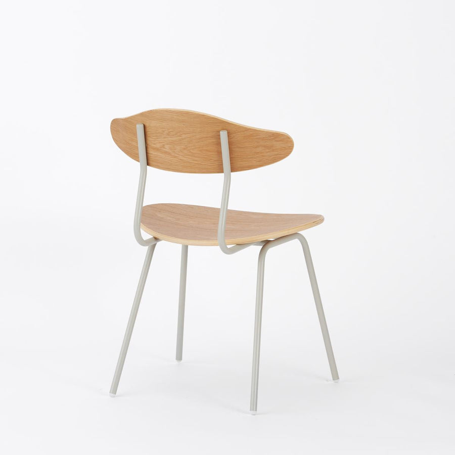 KUUM Chair kinoco Gray White Steel Frame Wooden Back クーム チェア キノコ