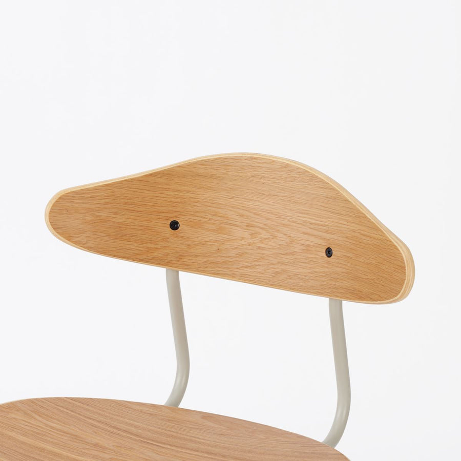KUUM Chair kinoco Gray White Steel Frame Wooden Back クーム チェア キノコ