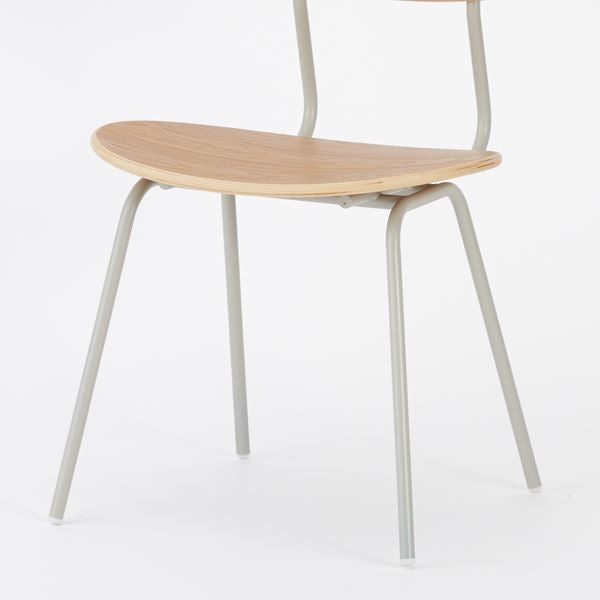 KUUM Chair kinoco Gray White Steel Frame Wooden Back クーム チェア キノコ