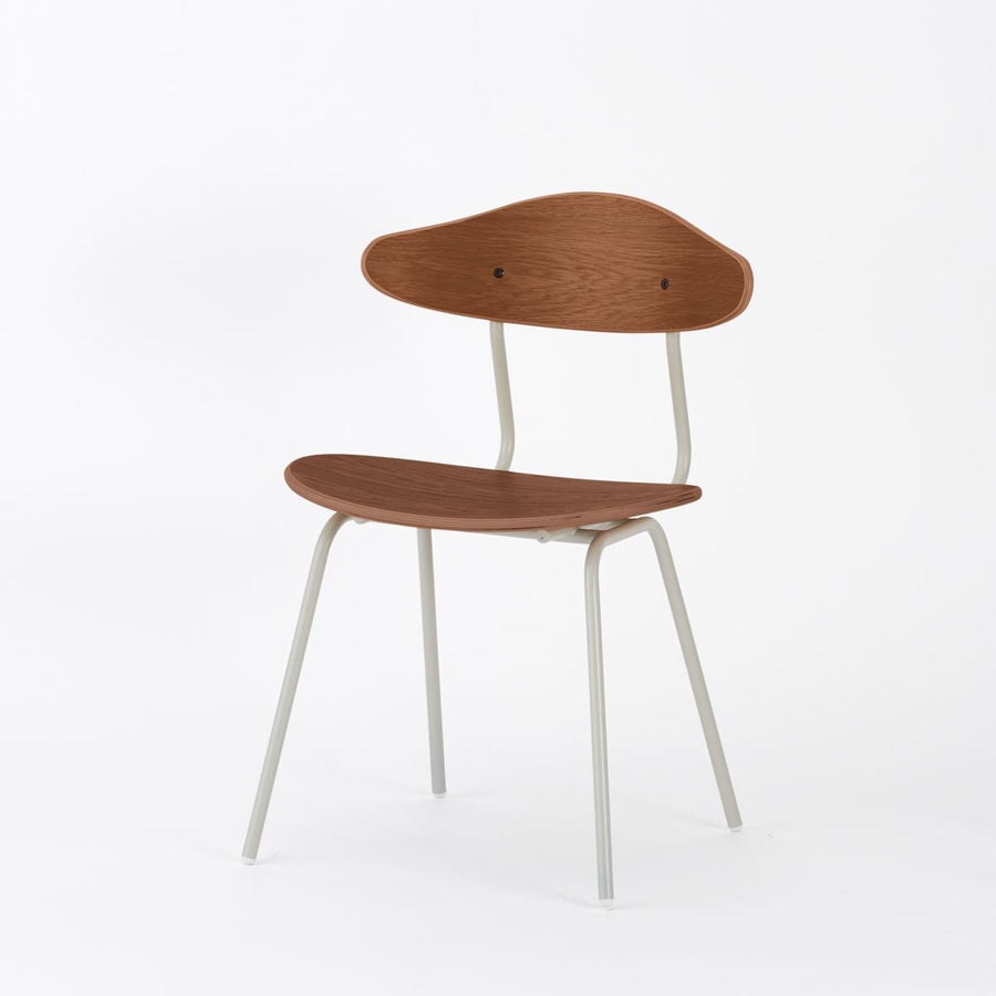 KUUM Chair kinoco Gray White Steel Frame Wooden Back クーム チェア キノコ