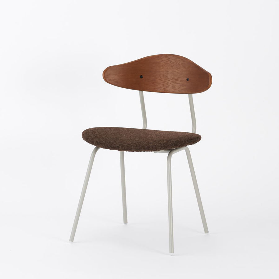 KUUM Chair kinoco Gray White Steel Frame Cushion Brown Back クーム チェア キノコ