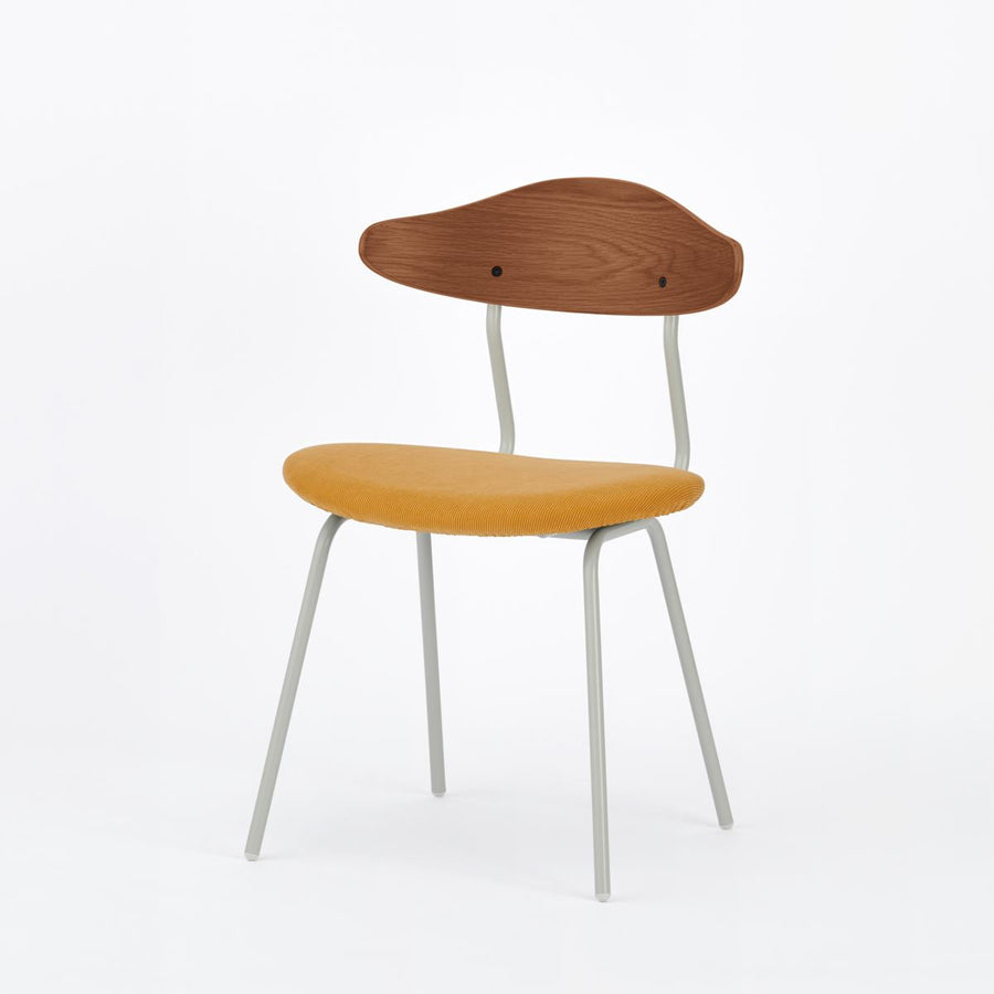 KUUM Chair kinoco Gray White Steel Frame Cushion Brown Back クーム チェア キノコ