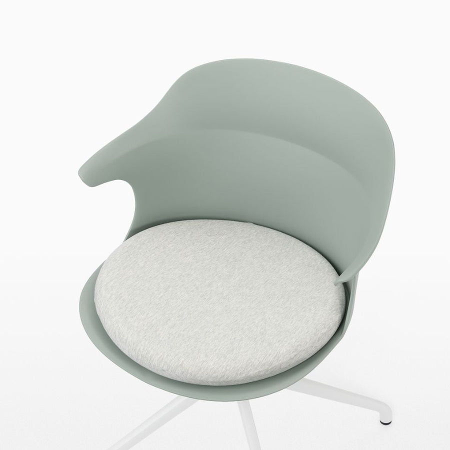 Smooth Round Chair With Arms White Legs スムースラウンドチェア アーム付 ホワイト脚