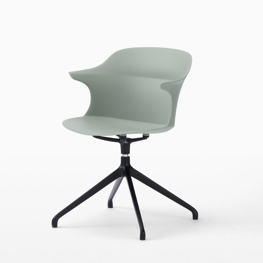 Smooth Round Chair With Arms Black Legs スムースラウンドチェア アーム付 ブラック脚