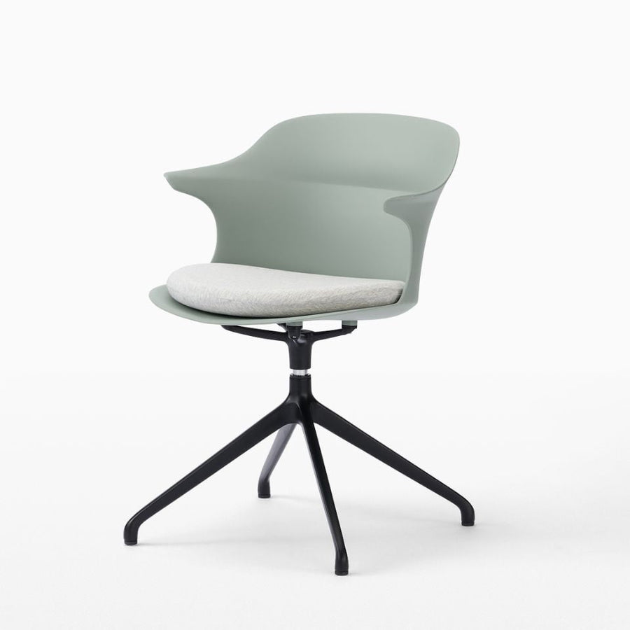 Smooth Round Chair With Arms Black Legs スムースラウンドチェア アーム付 ブラック脚