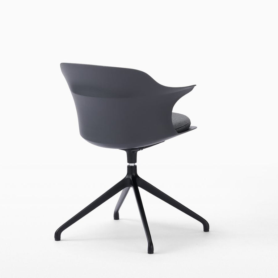 Smooth Round Chair With Arms Black Legs スムースラウンドチェア アーム付 ブラック脚
