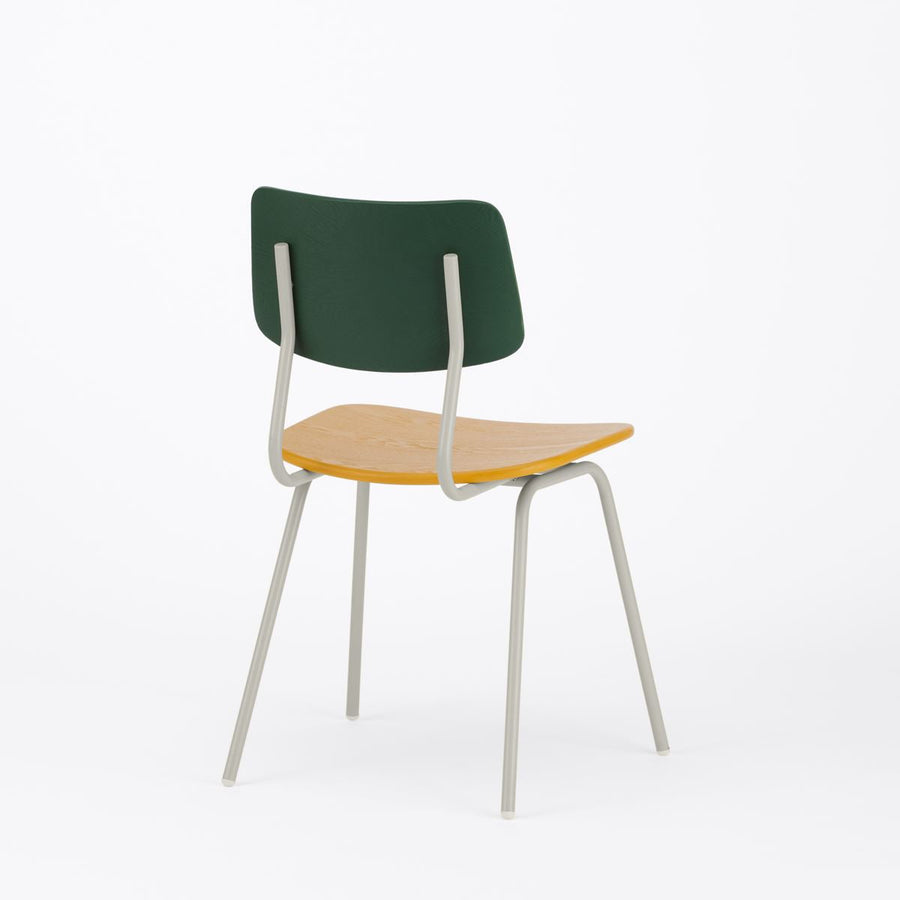 KUUM Chair shikaku Green x Mustard Yellow x Gray White Steel Frame クーム チェア シカク