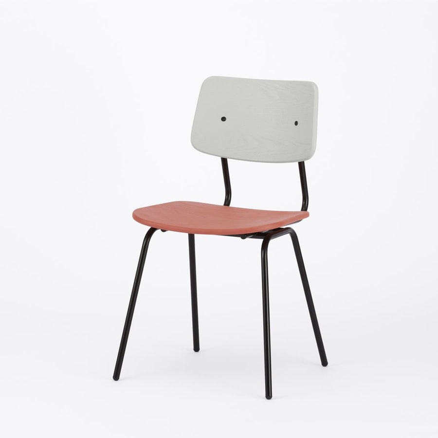KUUM Chair shikaku Gray x Pink x Black Steel Frame クーム チェア シカク