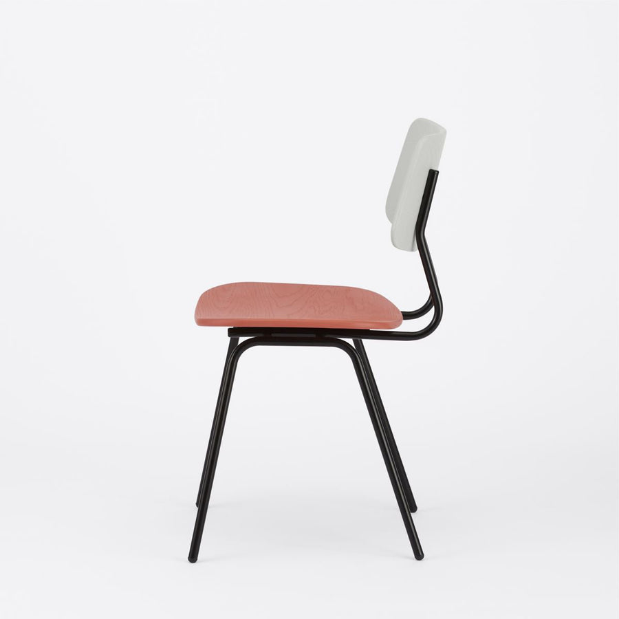 KUUM Chair shikaku Gray x Pink x Black Steel Frame クーム チェア シカク
