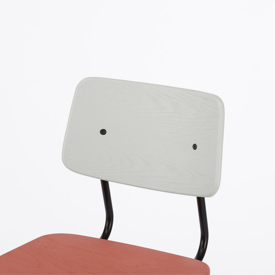 KUUM Chair shikaku Gray x Pink x Black Steel Frame クーム チェア シカク