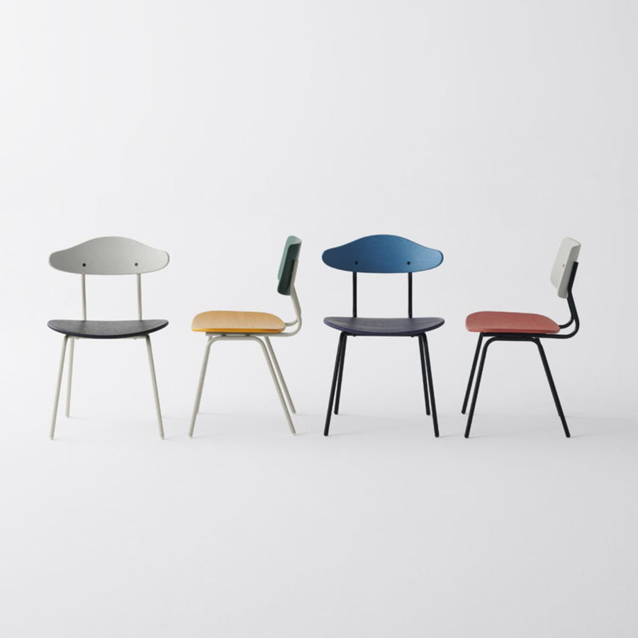 KUUM Chair shikaku Gray x Pink x Black Steel Frame クーム チェア シカク