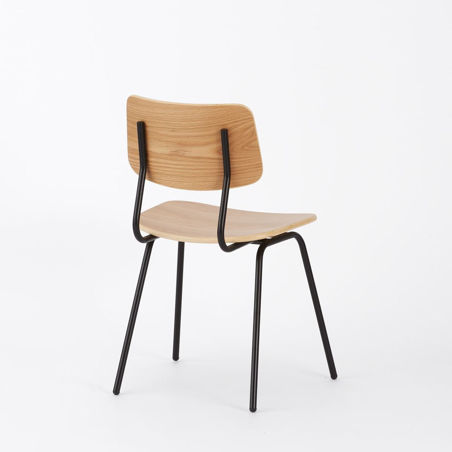 KUUM Chair shikaku Black Steel Frame Wooden Back クーム チェア シカク