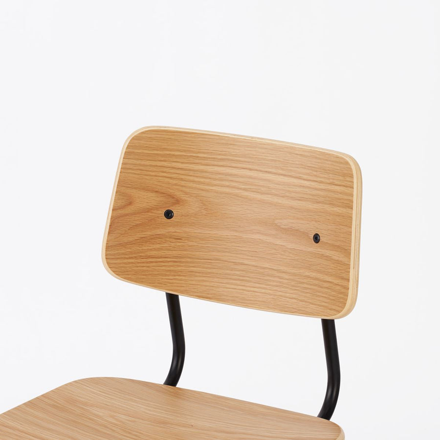 KUUM Chair shikaku Black Steel Frame Wooden Back クーム チェア シカク