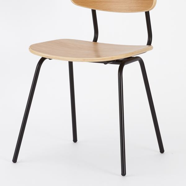 KUUM Chair shikaku Black Steel Frame Wooden Back クーム チェア シカク