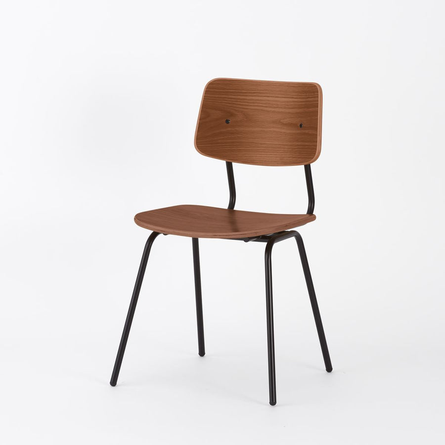 KUUM Chair shikaku Black Steel Frame Wooden Back クーム チェア シカク