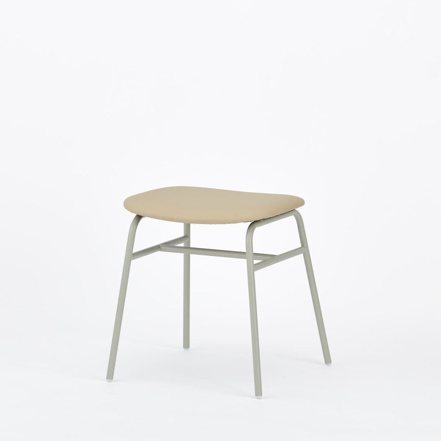 KUUM Stool shikaku Gray White Steel Frame Cushion クーム スツール シカク