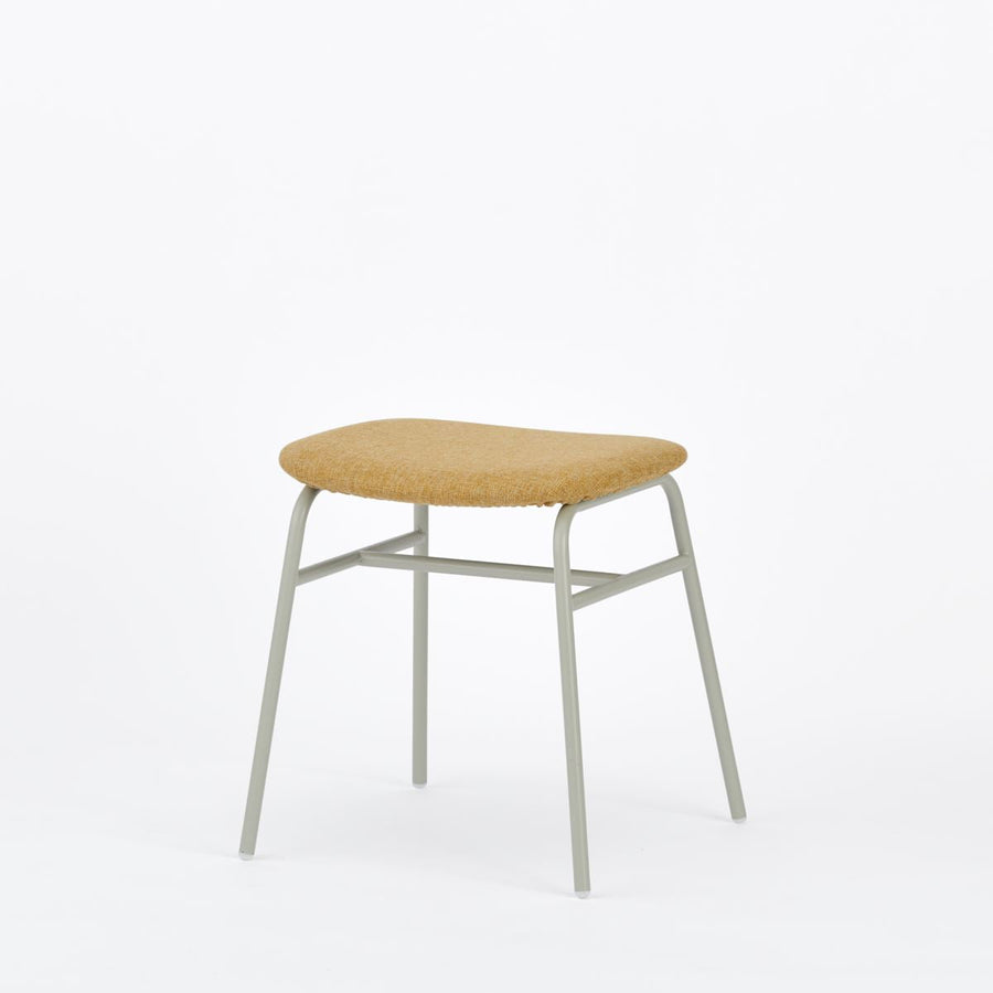 KUUM Stool shikaku Gray White Steel Frame Cushion クーム スツール シカク