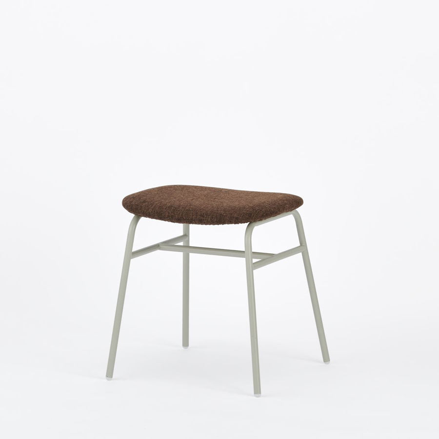 KUUM Stool shikaku Gray White Steel Frame Cushion クーム スツール シカク