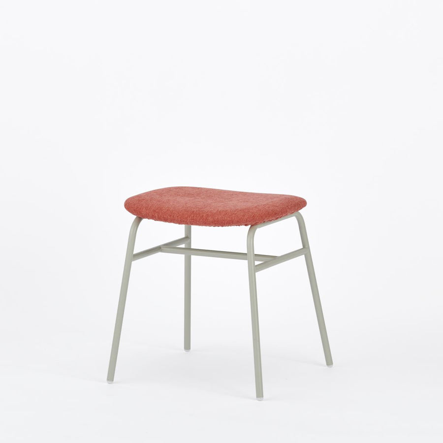 KUUM Stool shikaku Gray White Steel Frame Cushion クーム スツール シカク