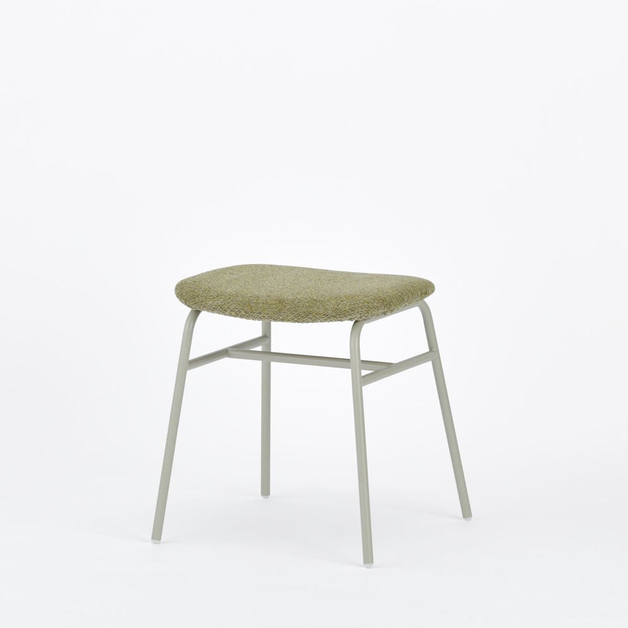 KUUM Stool shikaku Gray White Steel Frame Cushion クーム スツール シカク