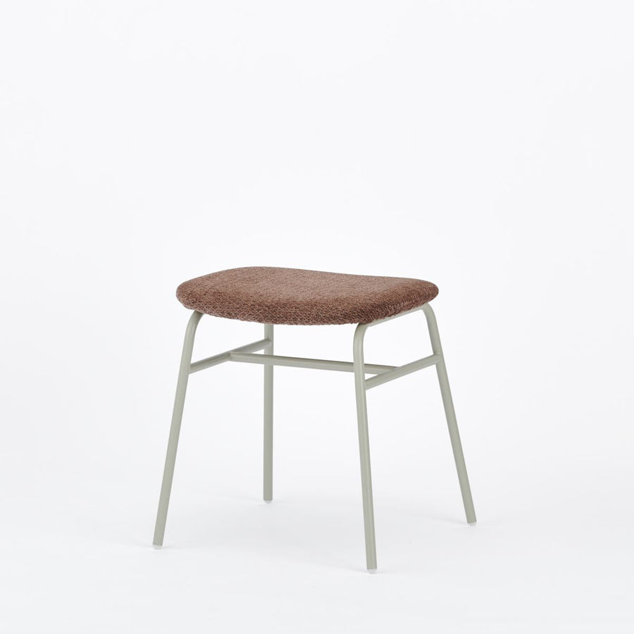 KUUM Stool shikaku Gray White Steel Frame Cushion クーム スツール シカク