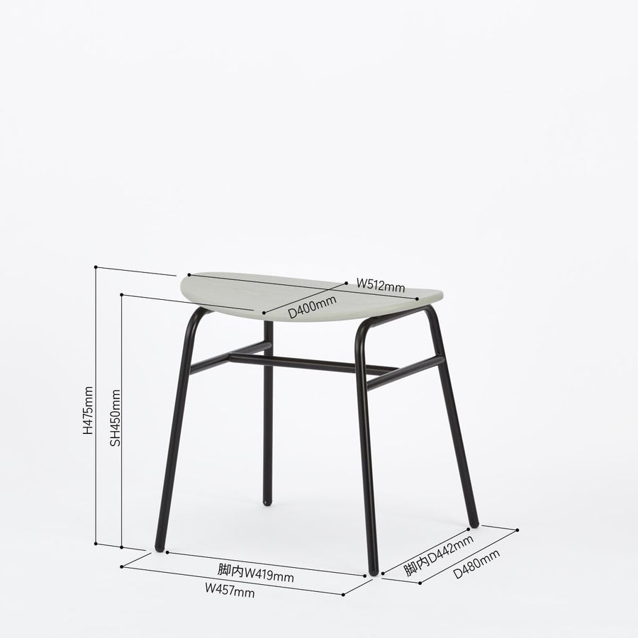 KUUM Stool kinoco Black Steel Frame Colored Wooden Seat クーム スツール キノコ