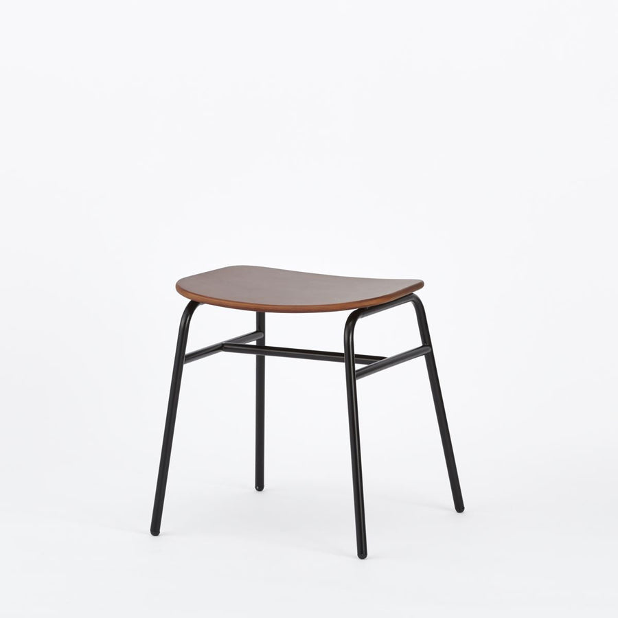 KUUM Stool shikaku Black Steel Frame Wooden Seat クーム スツール シカク