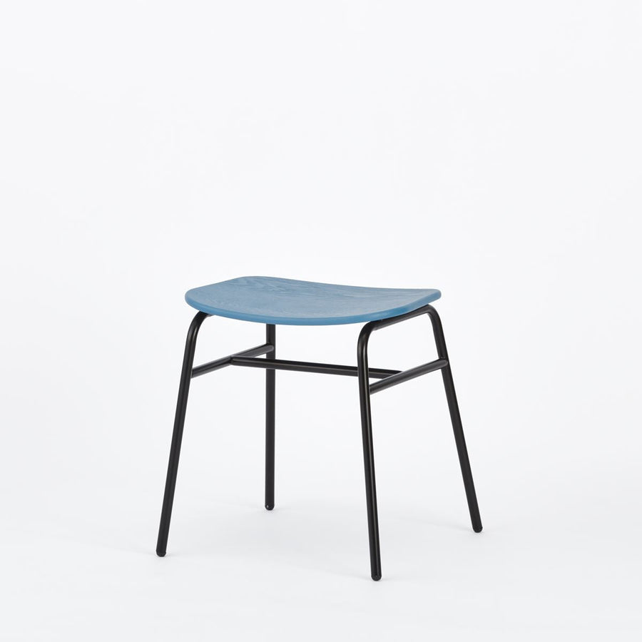 KUUM Stool shikaku Black Steel Frame Colored Wooden Seat クーム スツール シカク