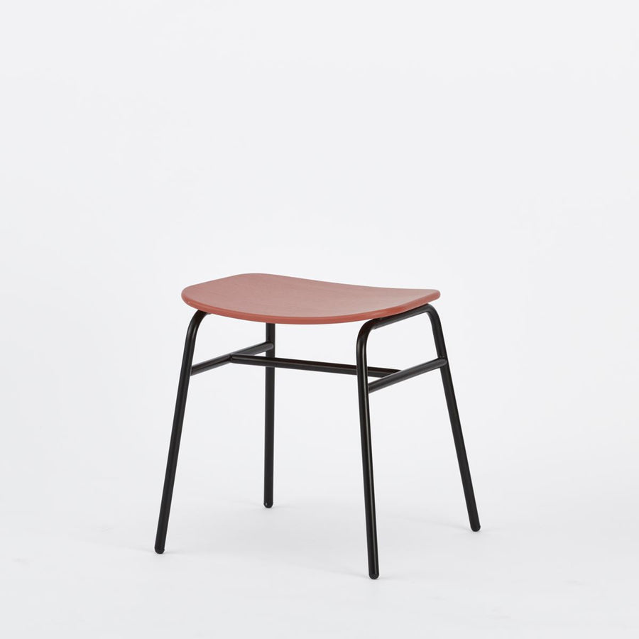 KUUM Stool shikaku Black Steel Frame Colored Wooden Seat クーム スツール シカク