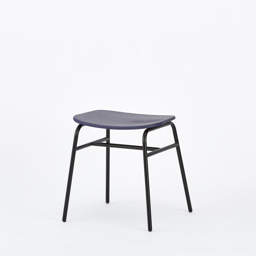 KUUM Stool shikaku Black Steel Frame Colored Wooden Seat クーム スツール シカク