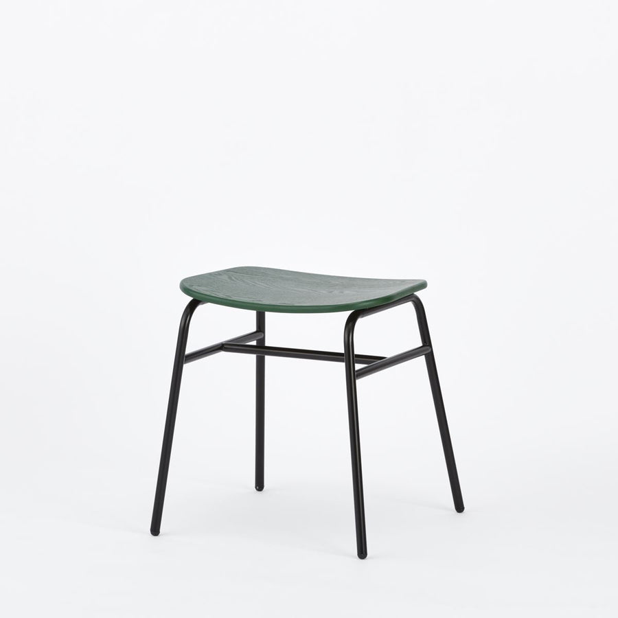 KUUM Stool shikaku Black Steel Frame Colored Wooden Seat クーム スツール シカク