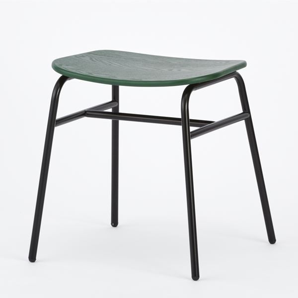 KUUM Stool shikaku Black Steel Frame Colored Wooden Seat クーム スツール シカク