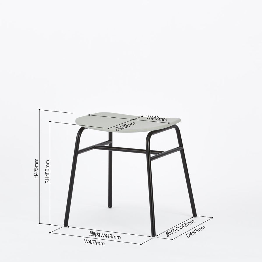 KUUM Stool shikaku Black Steel Frame Colored Wooden Seat クーム スツール シカク
