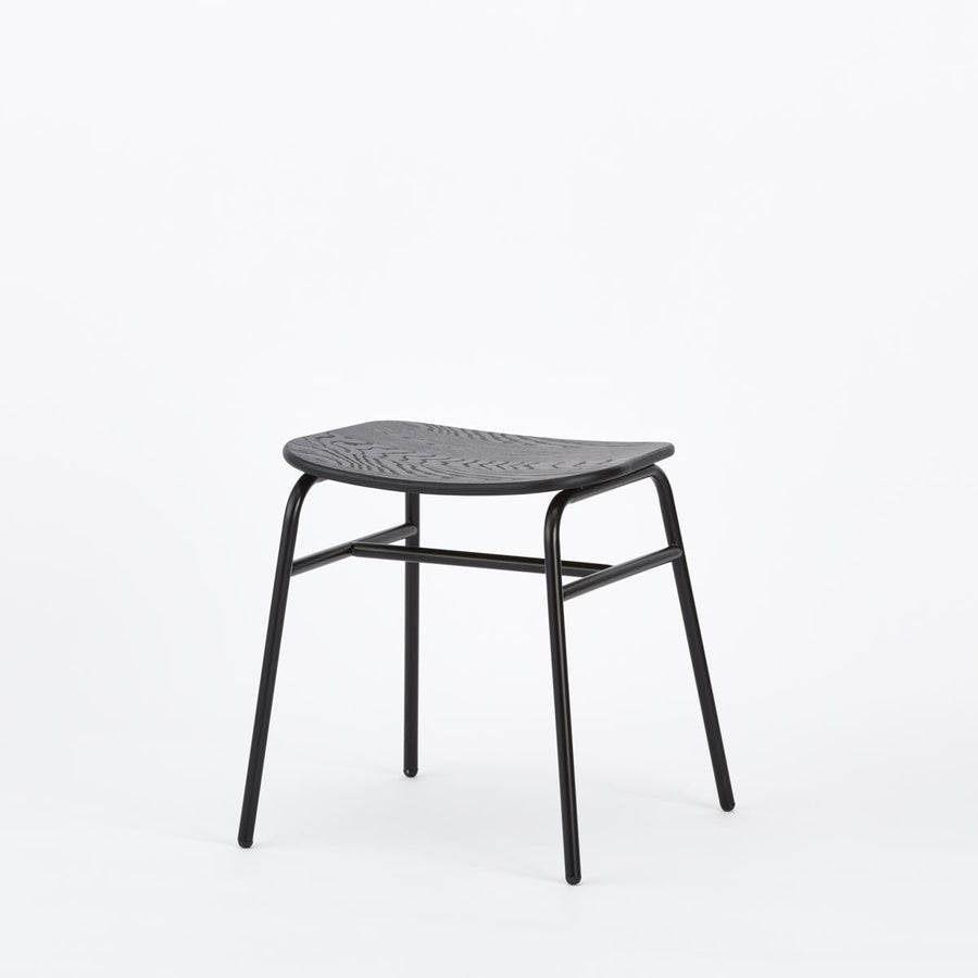 KUUM Stool shikaku Black Steel Frame Colored Wooden Seat クーム スツール シカク