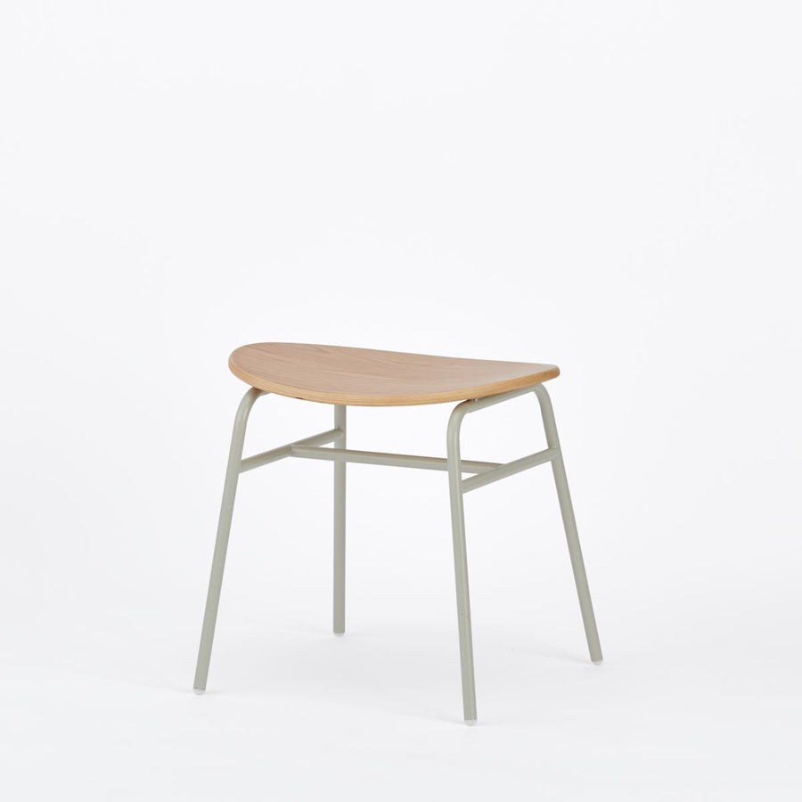 KUUM Stool kinoco Gray White Steel Frame Wooden Seat クーム スツール キノコ