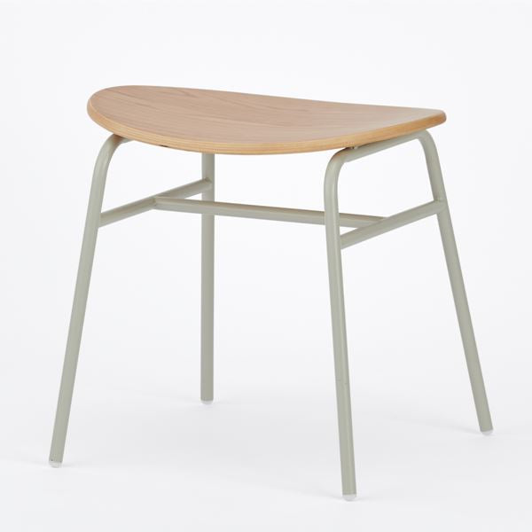 KUUM Stool kinoco Gray White Steel Frame Wooden Seat クーム スツール キノコ