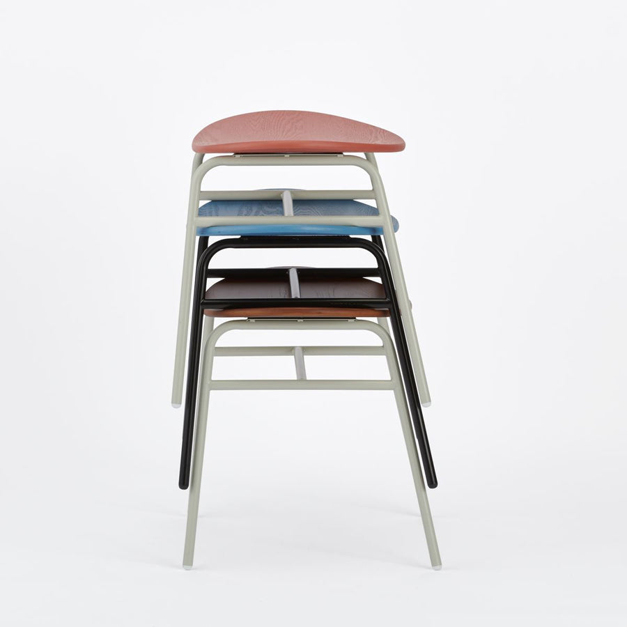 KUUM Stool kinoco Gray White Steel Frame Wooden Seat クーム スツール キノコ
