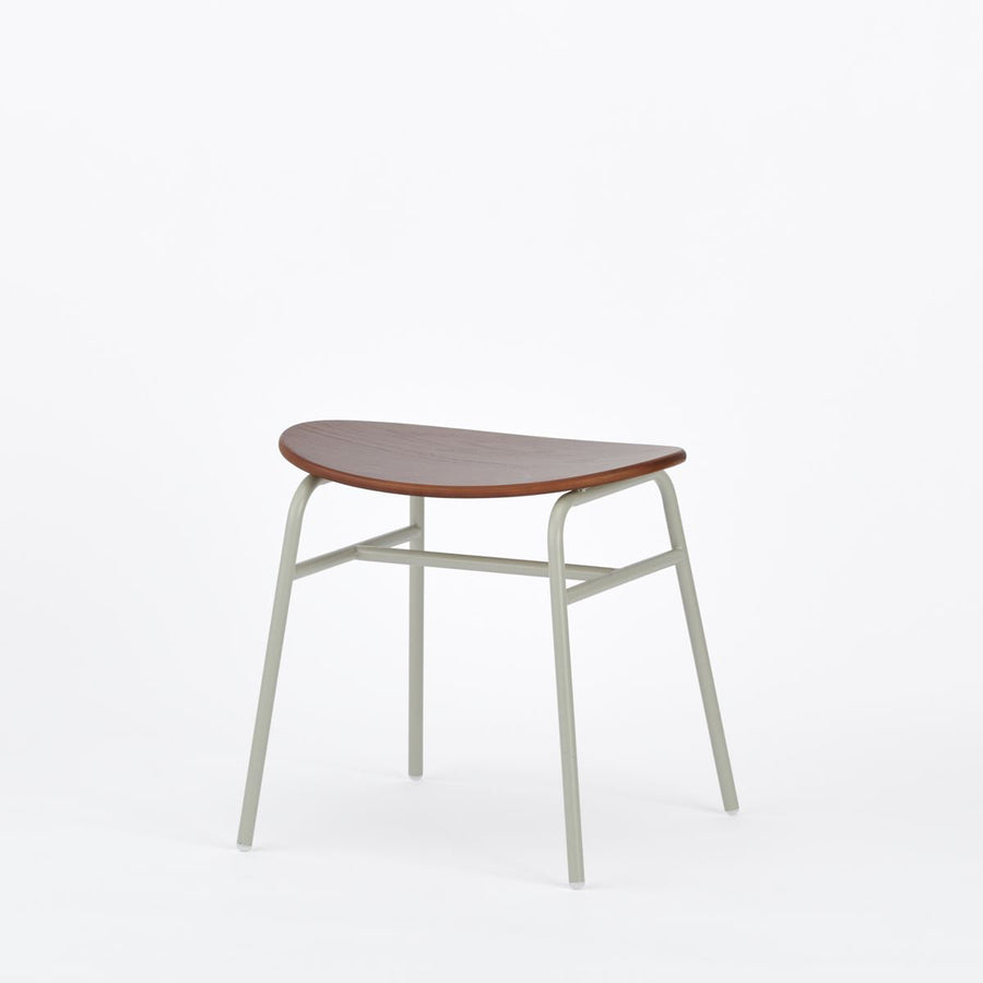 KUUM Stool kinoco Gray White Steel Frame Wooden Seat クーム スツール キノコ
