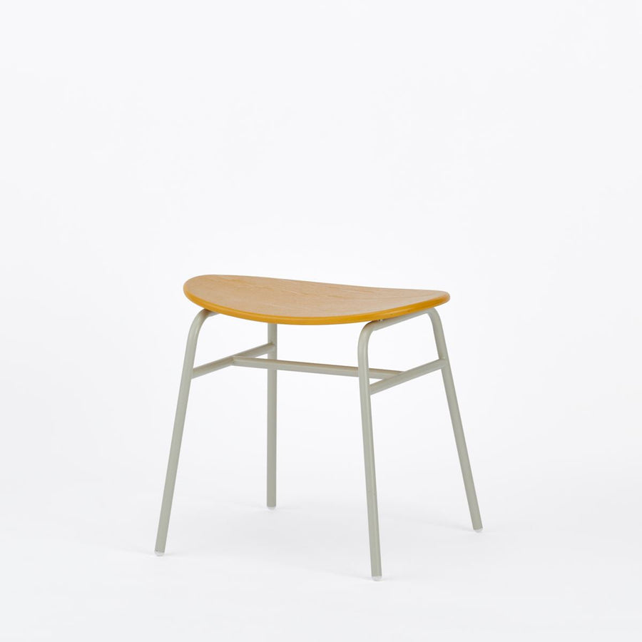 KUUM Stool kinoco Gray White Steel Frame Colored Wooden Seat クーム スツール キノコ