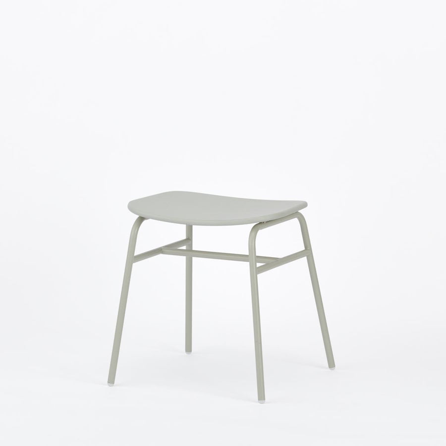 KUUM Stool shikaku Gray White Steel Frame Colored Wooden Seat クーム スツール シカク