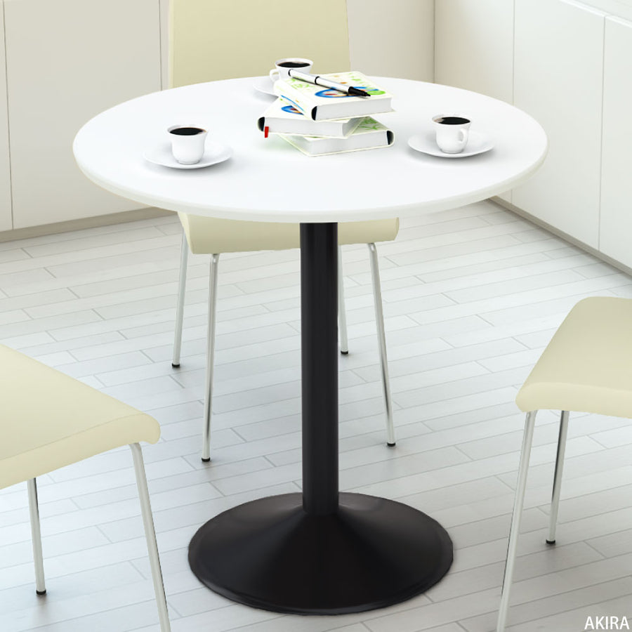 Cafe table, diameter 75cm, round top, white, steel legs, CTRR-75R-WH