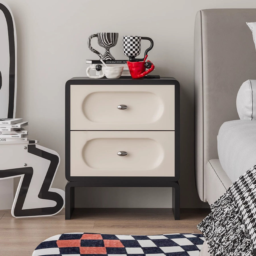 Capsule-shaped bedside table