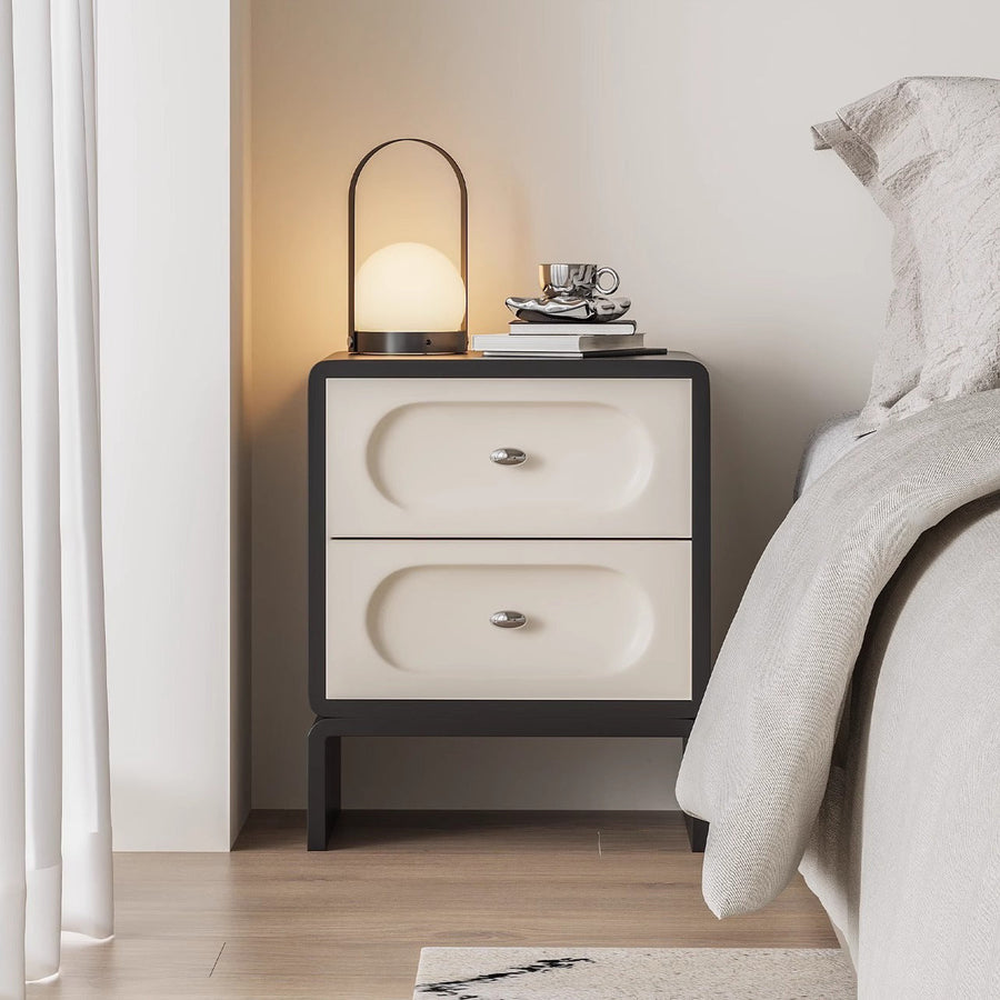 Capsule-shaped bedside table