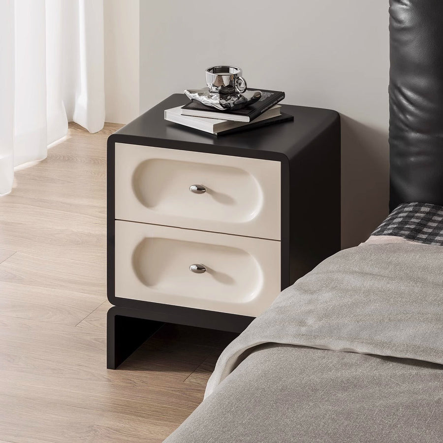 Capsule-shaped bedside table