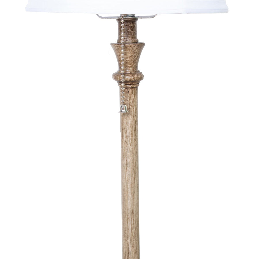 Antique style natural color pillar table lamp