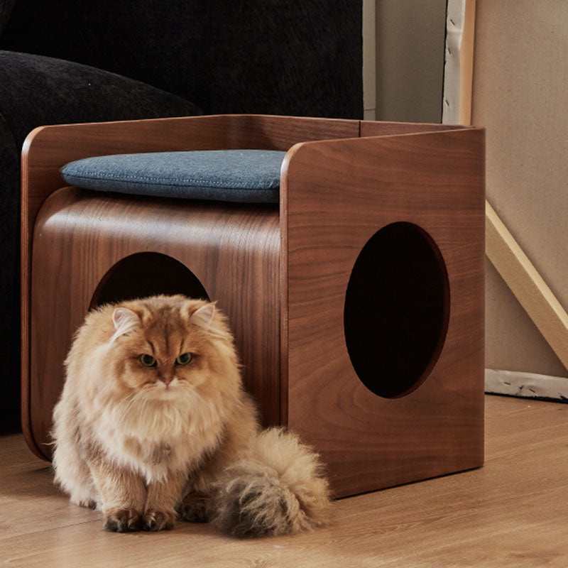 Wooden Dome Cat House Side Table