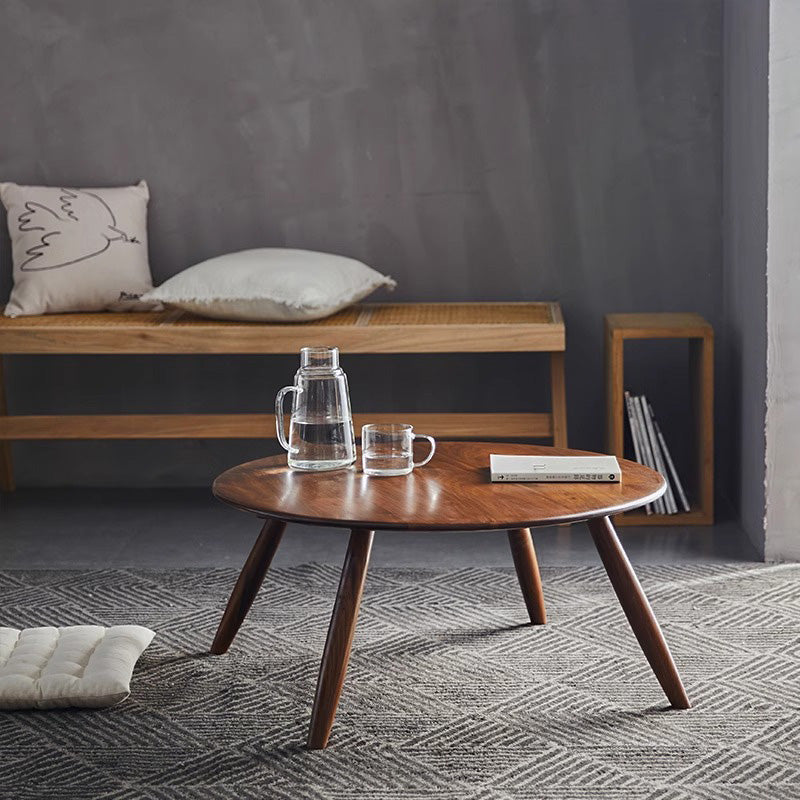 Natural wood round table