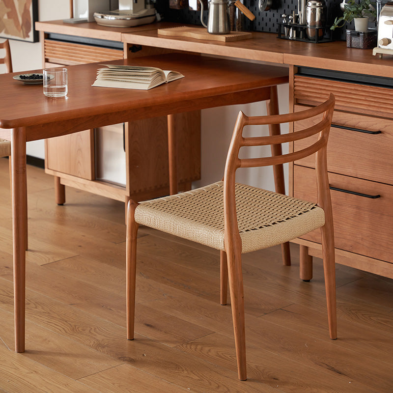 Cherry wood Natural style cherry wood dining chair