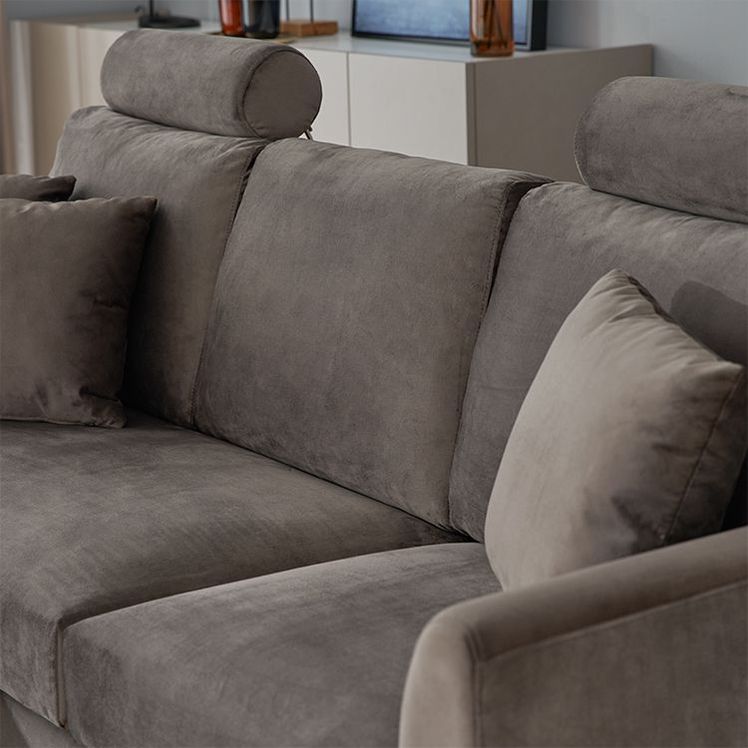Velvet-like 3-seater couch sofa High-back sofa