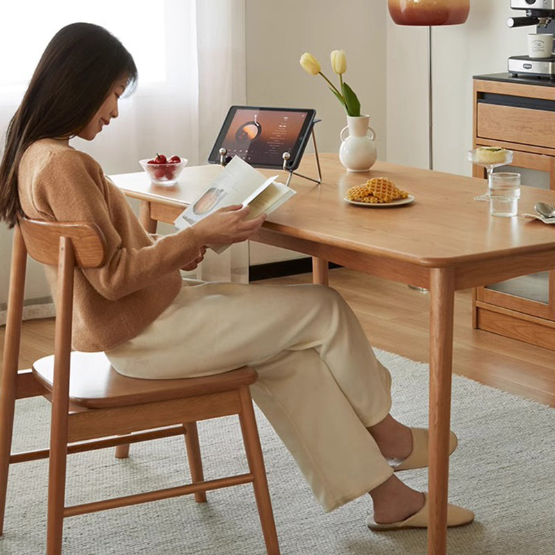 Cherry wood natural wood dining table